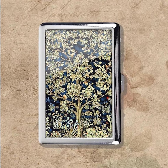 metal cigarette case wallet Credit Card or 120mm with Mirror this case is slim enough to fit in your pocket or purse Vintage Metal Pockets Cigarette Case