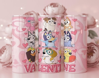 Omslagdoek hondenbeker Valentijn | Ontwerp met kalverliefde, 20oz magere beker (digitale png-download