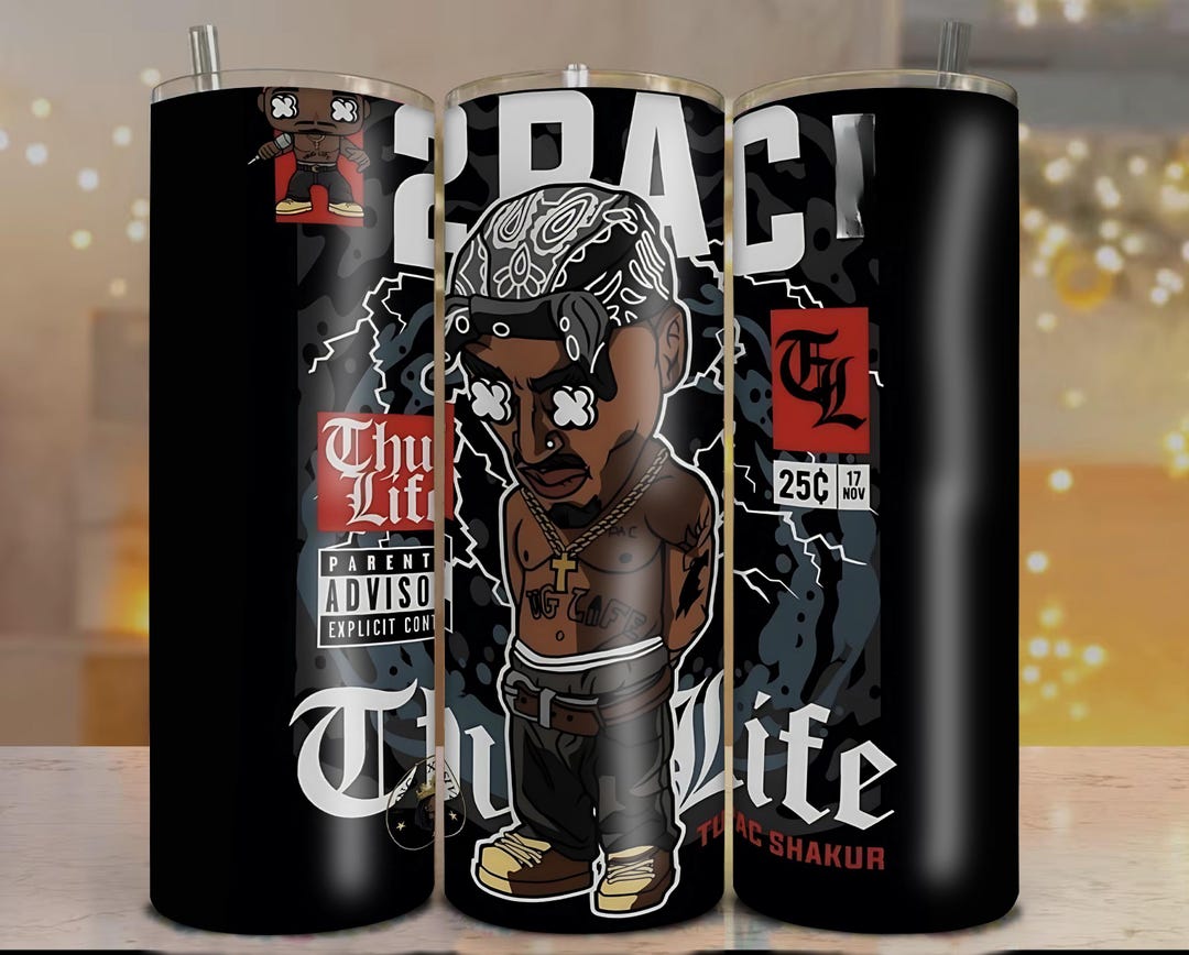 Hip Hop 20oz Tumbler Wrap Png, Rap Culture Cartoon Wrap Sublimation ...