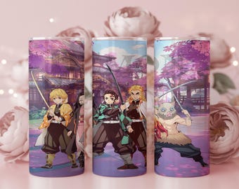Anime-bekeromslag, png-bestand | Esthetisch ontwerp van Sakura | 20oz magere sublimatieverpakking voor beker | Direct downloaden