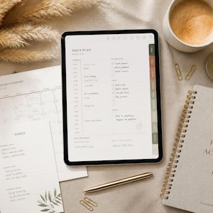 Ultimate Digital Planner Undated | Printable PDF Planner | GoodNotes iPad | Weekly Monthly Daily | Habit & Budget Tracker | Instant Download image 1