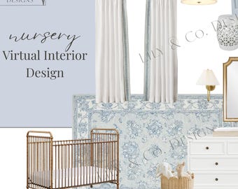 Custom Nursery Interior Design Service, (rendering + Mood Board), E ...