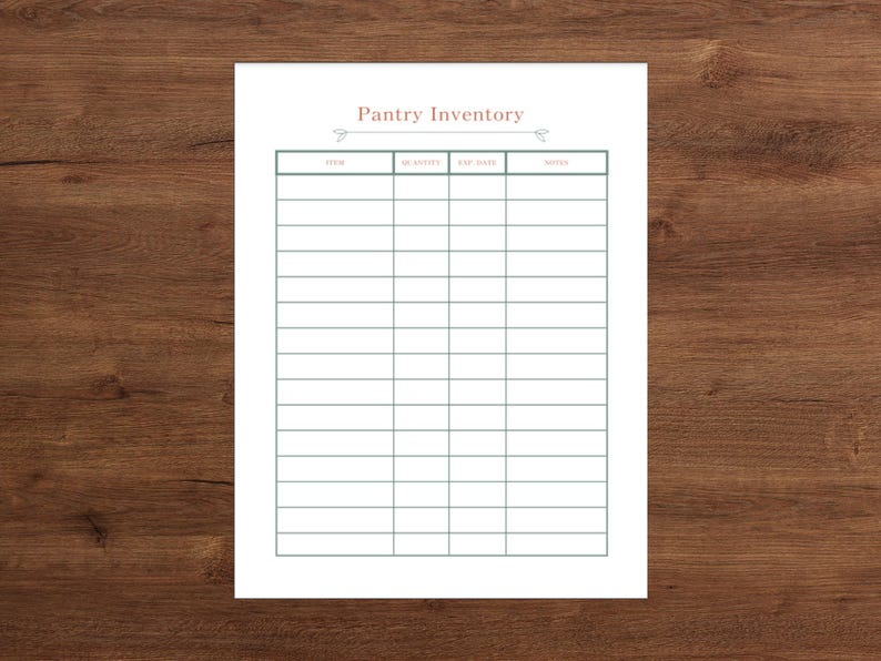 Pantry Inventory Tracker | Kitchen Organization Printable | Digital ...