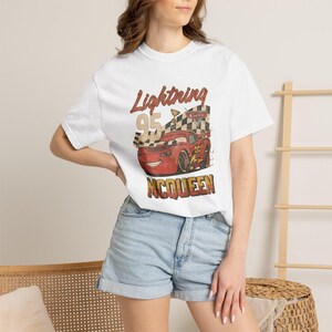 Comfort Colors® Vintage Lightning McQueen Shirt, Disney Cars Shirt, Lightning McQueen Tee, Cars Movie Shirt, Race Car Graphic Tee image 4