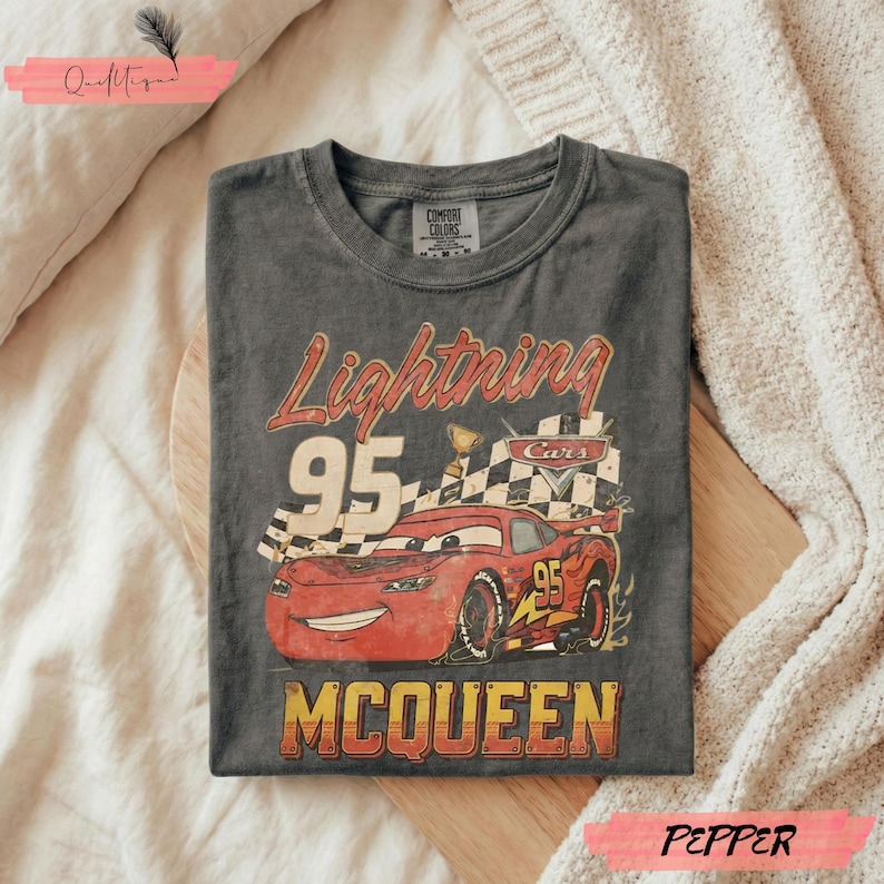 Comfort Colors® Vintage Lightning McQueen Shirt, Disney Cars Shirt, Lightning McQueen Tee, Cars Movie Shirt, Race Car Graphic Tee