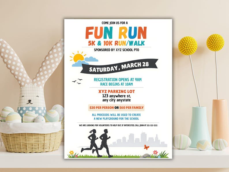 Funny Racing Event Flyer Fun Run Flyer Template: Race Event Poster (canva Download) - Etsy