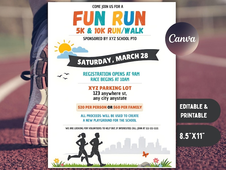 Funny Racing Event Flyer Fun Run Flyer Template: Race Event Poster (canva Download) - Etsy