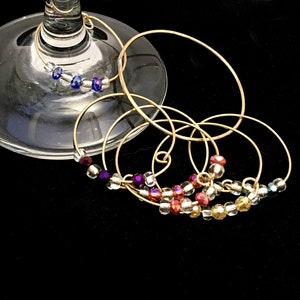 Beaded Wine Glass Stem Charms - Set of 6 (MX-13007-011)