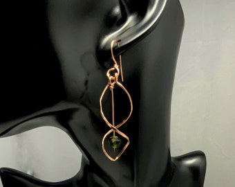 Copper and crystal earrings (MX-21009-007)