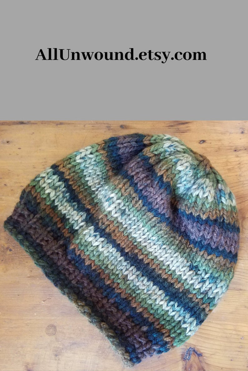 Striped Stocking Cap Hat Tam Beanie & Gloves Knit Knitting Pattern