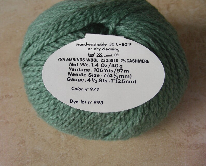 Yarn Kashmir Merino Wool Silk Cashmere Light Green Tahki Etsy