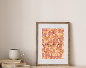 Knusprige Blätter Saison Collage Wand Druck (Digitaler Download)