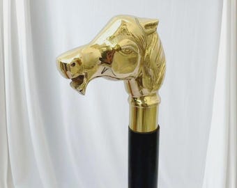 Bastón de latón con mango delgado / Bastón de diseño vintage minimalista