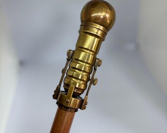 Wooden Walking Stick Kaleidoscope Handle Unique Vintage Cane Vintage