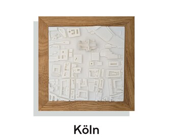 Köln 3D Wall Decor | 3D Printed City Model | Modern Home Decor  | Custom City Map | Modern Home Decor  | Architectural Home Decor