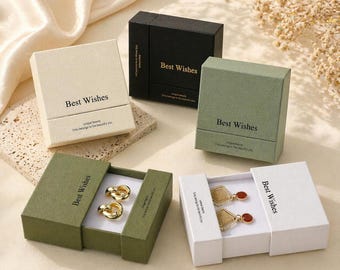 50pcs 9×9×3.2 cm Custom Jewelery Box with Sponge, Drawer Ring Box, Print Logo, Bridesmaid Gift, Jewelry Packaging