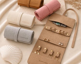 50pcs Personalized Microfiber Jewelry Travel Bag, Custom Debossed Logo, Portable Earring Organizer, Bridal Party Gift