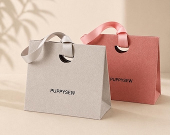 50pcs Personalized Gift Bags with Ribbon, Custom Logo, 15.5×7.5×13.5 cm, Wedding Favor Packaging,Personalized jewelry bag