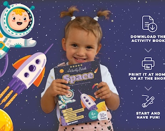 Space Activity Book for Kids 4+ | Printable PDF with 30+ Fun Games, Mazes, Coloring Pages, Spot the Difference & More