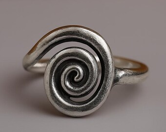 Oxidized Sterling Silver Fidget Ring, Multi-Textured Boho Band
