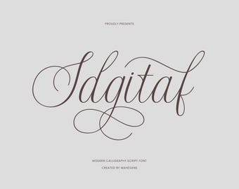 Idgitaf Calligraphy Font - Elegant Script Font with Swashes | Wedding Invitation Font, Modern Calligraphy, Cursive Handwritten Font