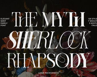 Sherlock Elegant Serif Font Family (126 Fonts)
