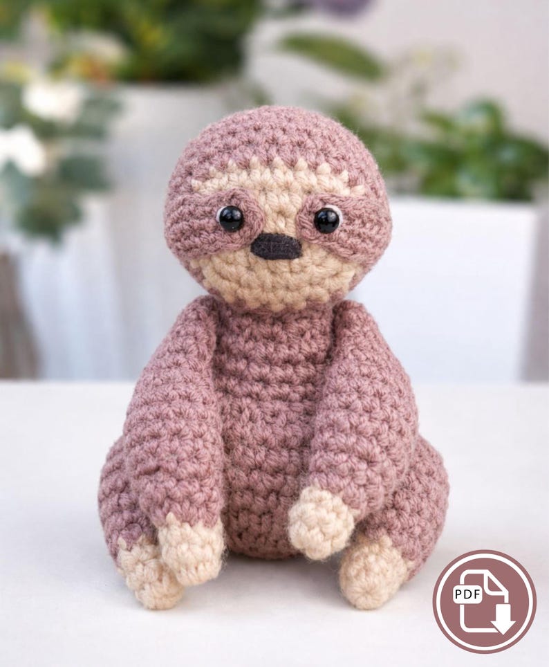 Cute Mini Sloth Crochet Pattern | Amigurumi Sloth Toy | Small Plush ...