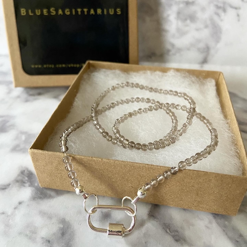 Champagne Bauble Necklace with Faceted Quartz & Chalcedony