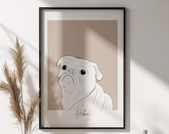 Custom Funky Pet Portrait, Custom Pet Line Drawing, Custom Pet Outline Drawing, Digital Pet Outline, Pet Sketch From Photo,Simple Pet Sketch