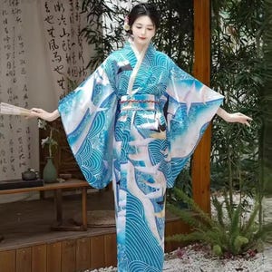 japanese formal dress Kimono dress, Japanese dress, Formal dress using Kimono(Tomesode) and Obi for party. (15-02201)
