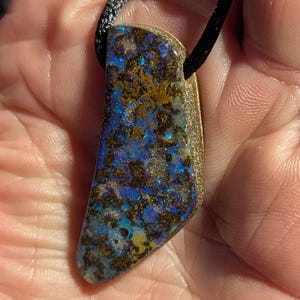 Boulder Opal Pendant, Necklace - Large Piece - 60 CT - Australian - Koroit -