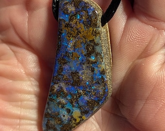 Boulder Opal Pendant, Necklace - Large Piece - 60 CT - Australian - Koroit -