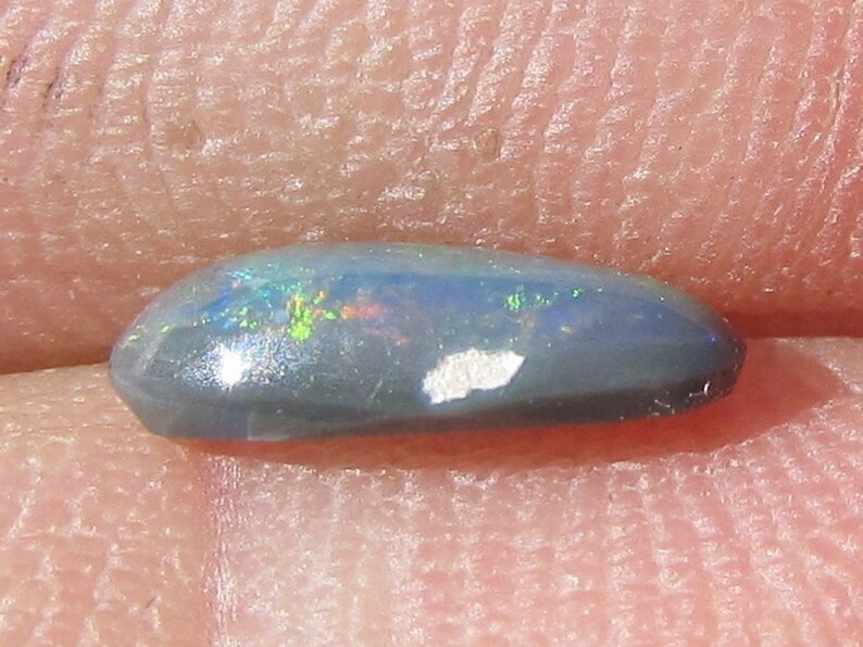 0.60 Ct Australian Black Opal Cabochon 8.5 x 4 mm Natural