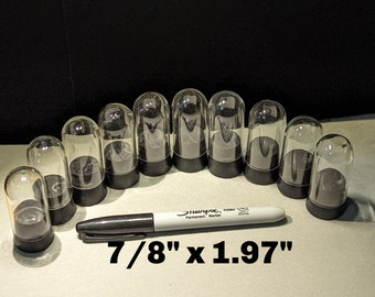 10 Glass Domes - .97" x 1.97" - With Rubber Stoppers