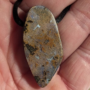 54 Ct. Boulder Opal Pendant, Necklace - Australian - Winton - 41 x 19 mm