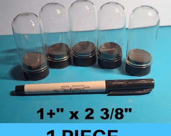 1 Glass Dome - 1 1/8" x 2 3/8" - With Rubber Stopper