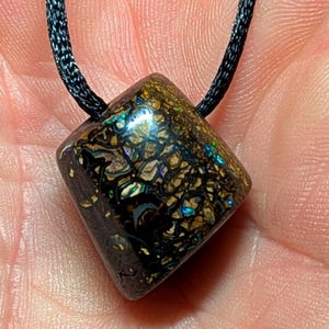 Boulder Opal Pendant, Necklace - 50 CT - Australian - Koroit -