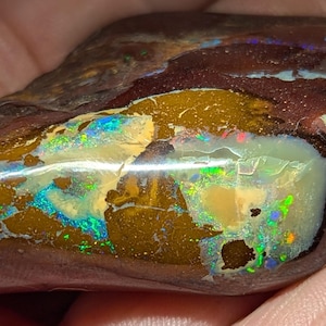 335 Ct, Boulder Opal Polished Specimen - Koroit - Australia - 71 x 43 mm
