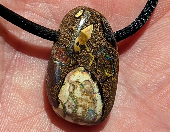 33.9 Ct. Boulder Opal Bead - Pendant, Necklace - Australian - Yowah - Koroit - 26.7 x 16 mm