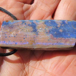 109 Ct. Boulder Opal Pendant, Necklace - Koroit Australia - 49 x 20 mm