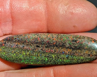 Andamooka Rainbow Matrix Opal - 42 Cts - Australian - Sugar Treated - Polished Both Sides - Not Coated