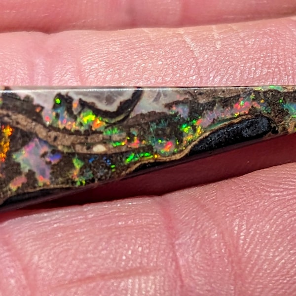 Virgin Valley Nevada Wood Opal - 6.4 Ct.- Red & Green Colors - Rare Material