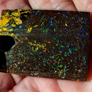 89 Ct. Boulder Opal Pendant, Necklace - Australian - Yowah - 34 x 27 mm