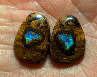 Two Boulder Matrix Opals - 15.5 Ct. - Koroit, Australia