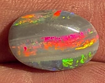 Lightning Ridge Dark Opal: 5 Ct Australian Gemstone, Red Stripes