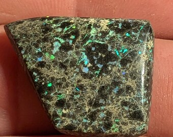Mexican Leopard Opal - 22 Ct. - 28 x 22 mm - Blue Hydrophane Patches