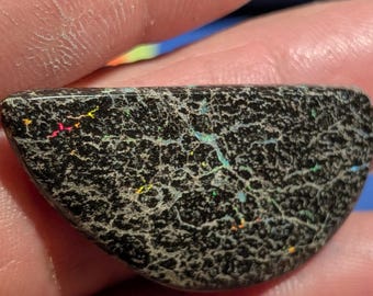 Mexican Leopard Opal - 26.8 Ct. - 36 x 20 mm - Bright Red Veins