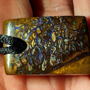 84 Ct. Boulder Opal Pendant, Good Colors - Necklace - Australian - Yowah
