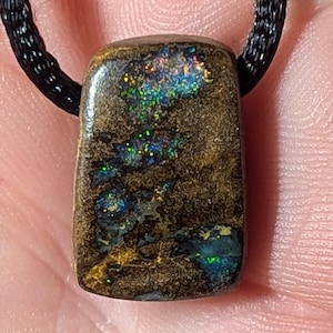Boulder Opal Pendant, Necklace - 29 CT - Australian - Koroit -