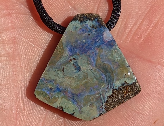 62 Ct. Boulder Opal Bead - Pendant, Necklace , Bead- Australian - Winton - 32.3 x 32.8 mm